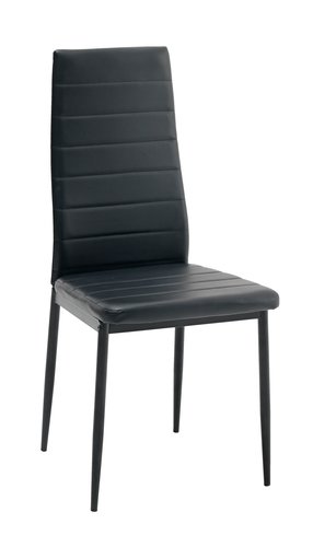 Spisebordsstol TOREBY sort kunstlæder/sort