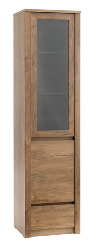 Vitrine VEDDE 1 porte chêne sauvage