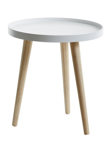 End table BAKKEBJERG D40 white/natural | JYSK