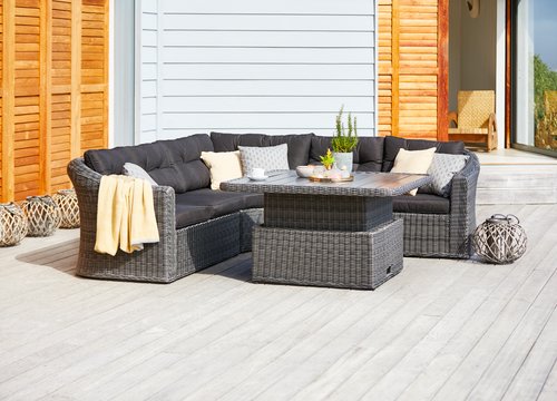 Set muebles jardín TAMBOHUSE 5 pers gris | JYSK