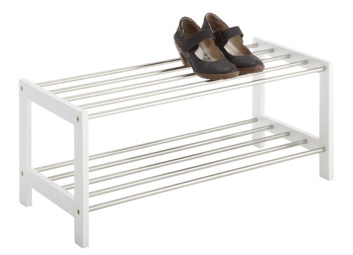Shoe rack EGESKOV 2 shelves steel/white
