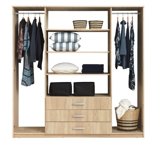 Wardrobe VELLERUP 200x200 combi oak