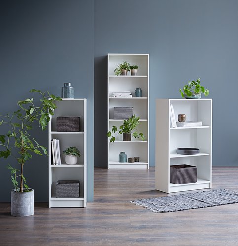 Bookcase HORSENS 3 shelves wide white