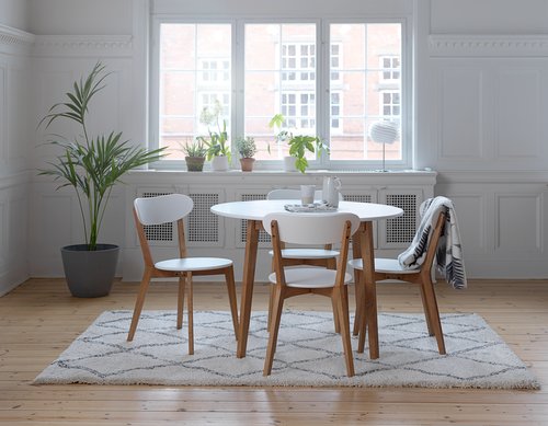 Jedilniški stol JEGIND bela/naravna