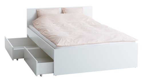 Bed frame LIMFJORDEN King excl. slats white