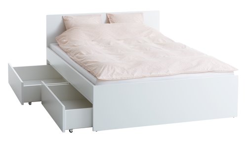 Bed frame LIMFJORDEN Super King white