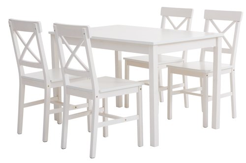 EJBY Д118 маса бяла + 4 EJBY стола бели