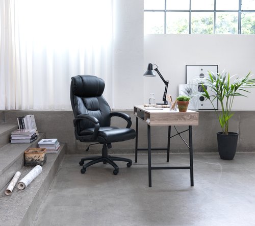 Krzesło biurowe TJELE czarny skóra ekologiczna/czarny