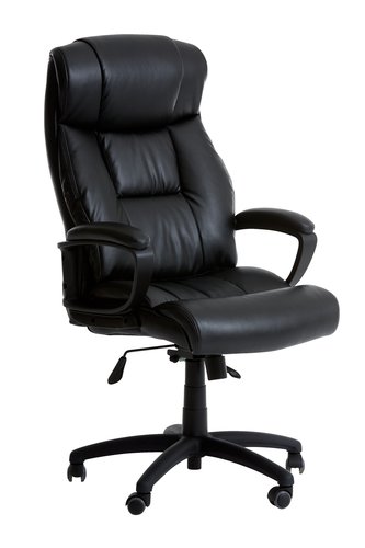 Krzesło biurowe TJELE czarny skóra ekologiczna/czarny