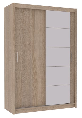 Garde-robe ODDA 145x216 a/miroir chêne