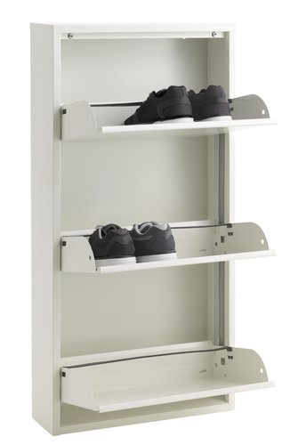 Shoe cabinet HALLENSLEV 3 compartments white