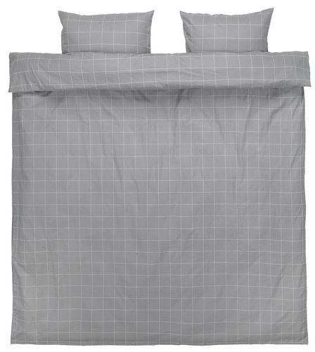 Duvet cover set THERESA flannel DBL grey