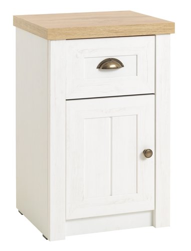 Nočný stolík MARKSKEL 1 zásuvka biela/dubový farba