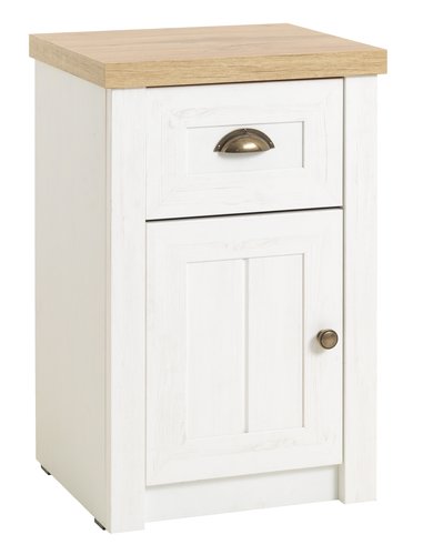 White and deals oak bedside drawers