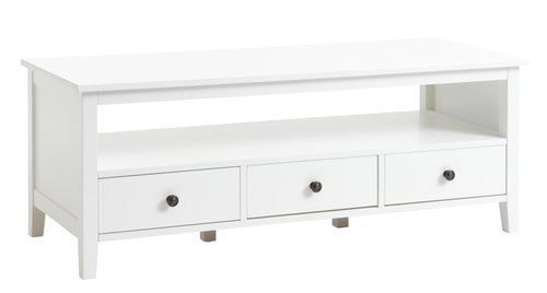 TV bench NORDBY 3 drawers white