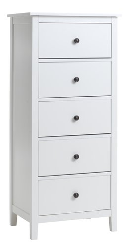 Commode NORDBY 5 lades wit