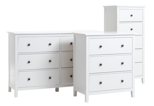 Cómoda NORDBY 5 gavetas branco