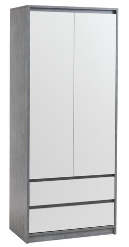 Wardrobe BILLUND 80x193 white/concrete