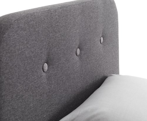 Bed frame KONGSBERG Double grey fabric