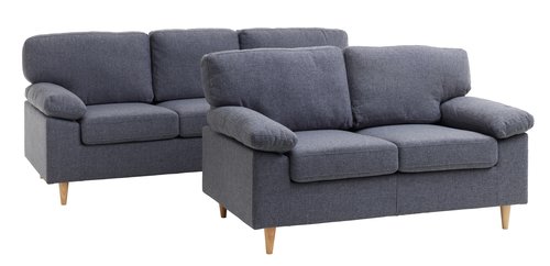 Soffgrupp GEDVED 3+2-sits grått tyg