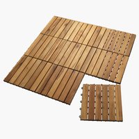 Deck tiles KNEKKAND W30xL30 wood pack of 9