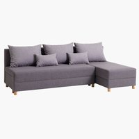 Sofá-cama chaise-longue HAMPEN cinzento