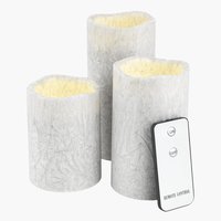 LED Candle LAVA white pack of 3