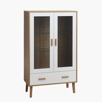 Display cabinet GAMMELGAB 2 doors w/LED light oak/white