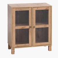 Display cabinet SKALS glass doors oak