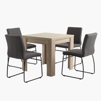 HASLUND L80/160 oak + 4 HAMMEL grey