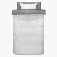 Спално бельо с чаршаф SELMA 140x200 сиво/бяло