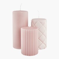Vela grossa ALFRED rosa 3uds/emb