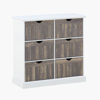 Cómoda ORLANDO 6 gavetas branco/cinzento