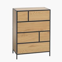 Cómoda TRAPPEDAL 6 gavetas carv/preto