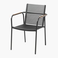 Stacking chair NABE black/nature