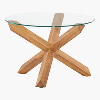 Coffee table AGERBY D60 glass/oak