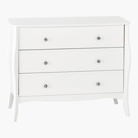 Commode LEMVIG 3 tiroirs blanc