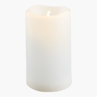 Pillar candle SOREN D6xH9cm white w/LED