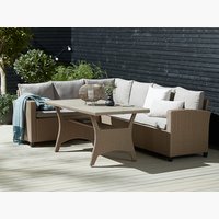 Set lounge ULLEHUSE 6 posti con vano contenitore naturale