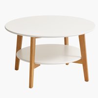 Konferenční stolek JEGIND Ø80 bílá/přírodní