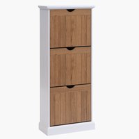 Shoe cabinet OLDEKROG 3 compartments white/oak
