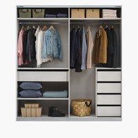 Kledingkast SALTOV B204 + accessoires wit