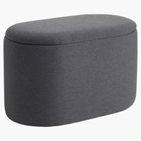 Puff GISLEV 65x36 tárolórekesszel szürke