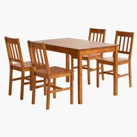 TYLSTRUP L118 τραπέζι καφέ + 4 TYLSTRUP καρέκλες καφέ