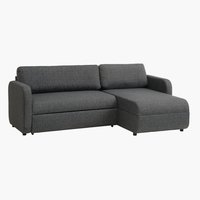 Sofa bed chaise longue JETSMARK grey