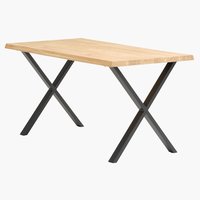 Tafel ROSKILDE/ROSLEV 80x140 naturel eiken/zwart