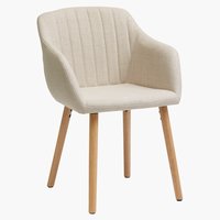 Spisestol ADSLEV beige stoff/eikefarget