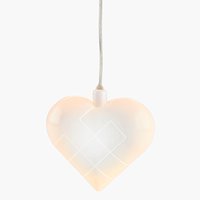 Dekorace AURVANDIL V11 cm srdce s LED a časovačem