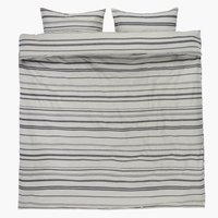 Parure de lit Flanelle LISSI 240x220 gris