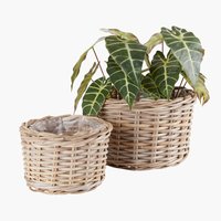 Trädgårdskruka SANSEBIE Ø27/35 natur 2st/set